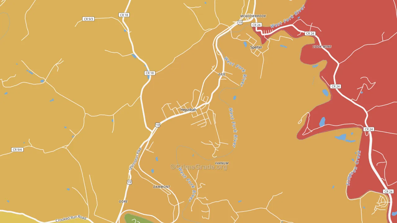 26369, WV Map of Theft Rates