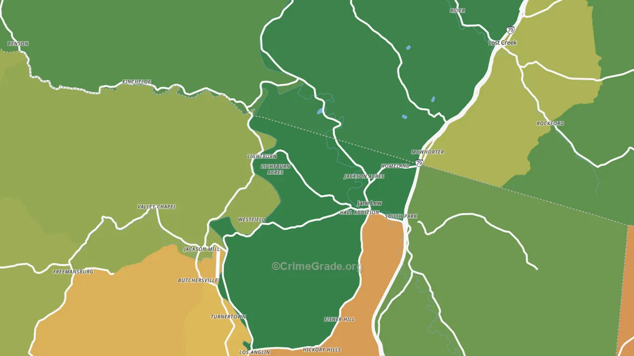 26378, WV Map of Theft Rates