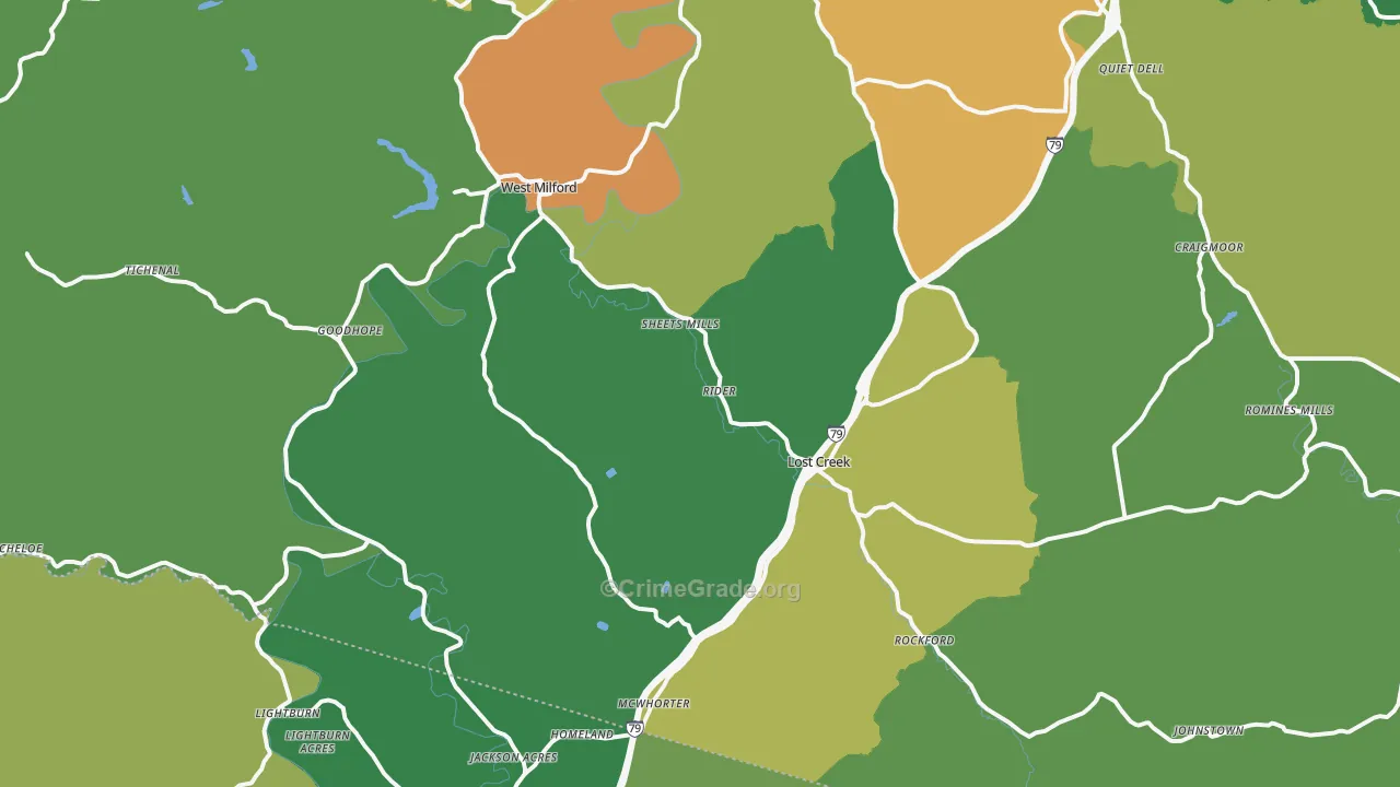 26385, WV Map of Theft Rates