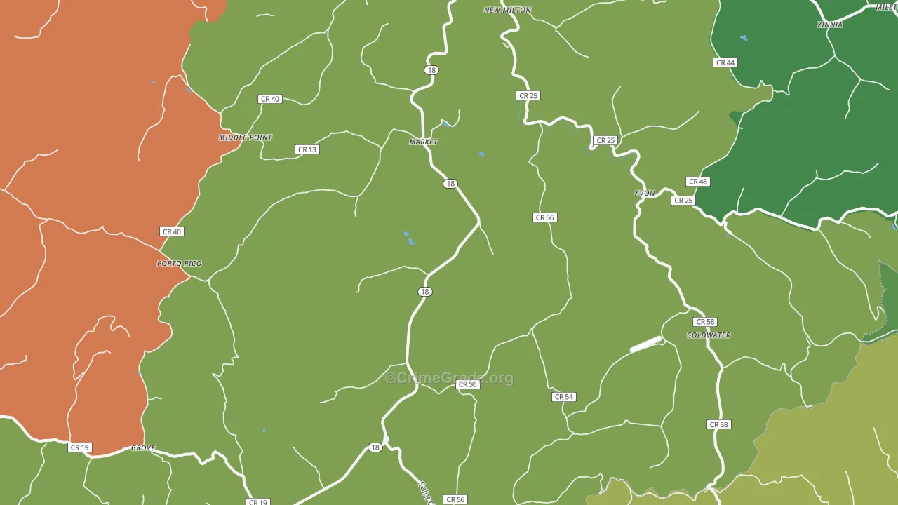 26411, WV Map of Theft Rates