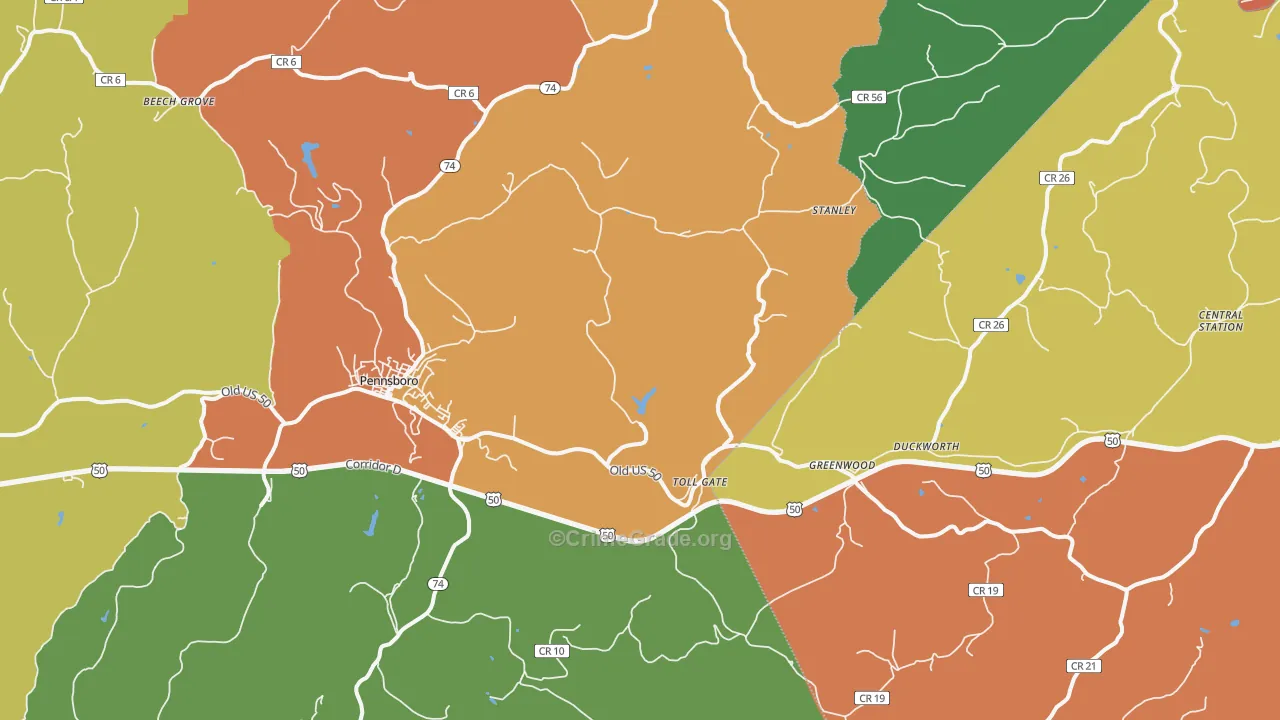 26415, WV Map of Theft Rates