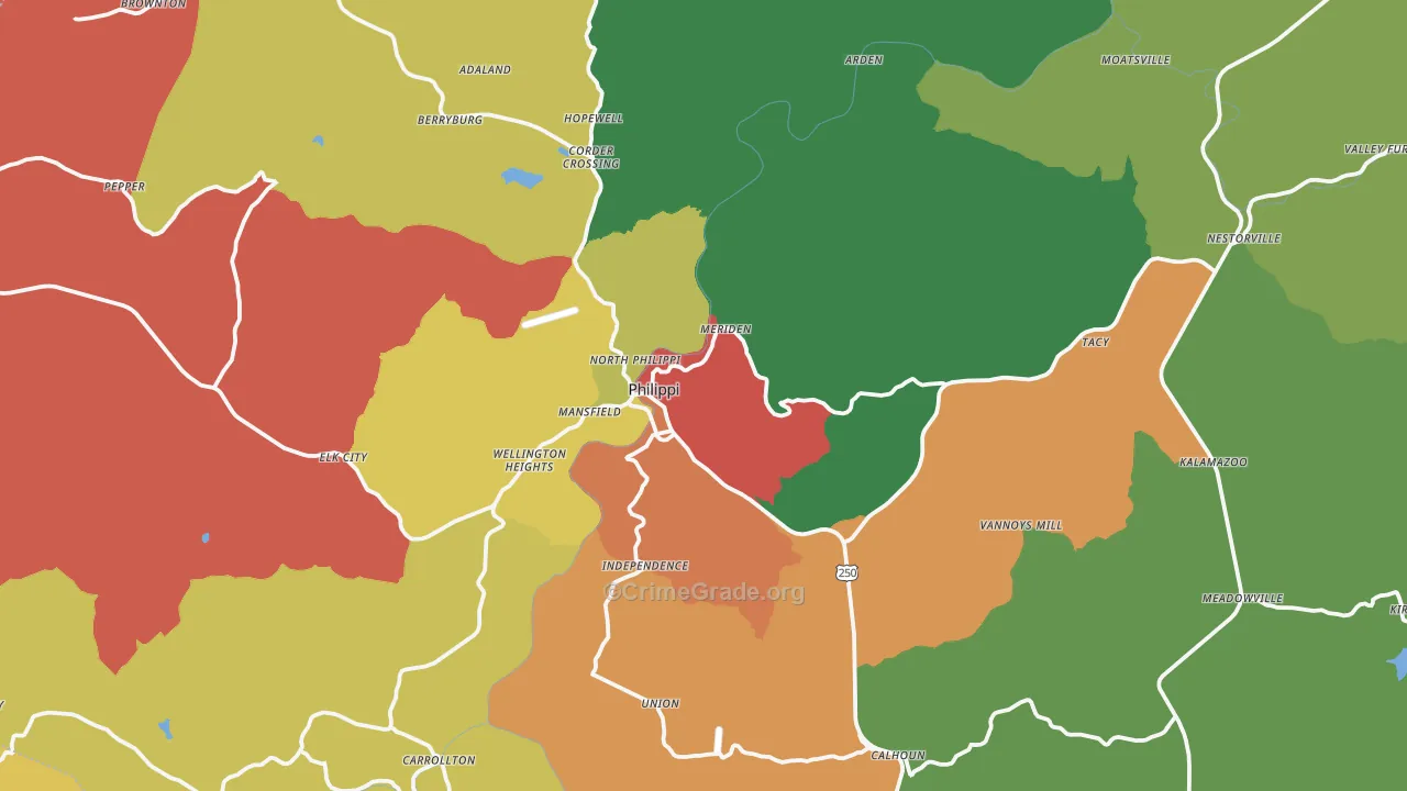 26416, WV Map of Theft Rates