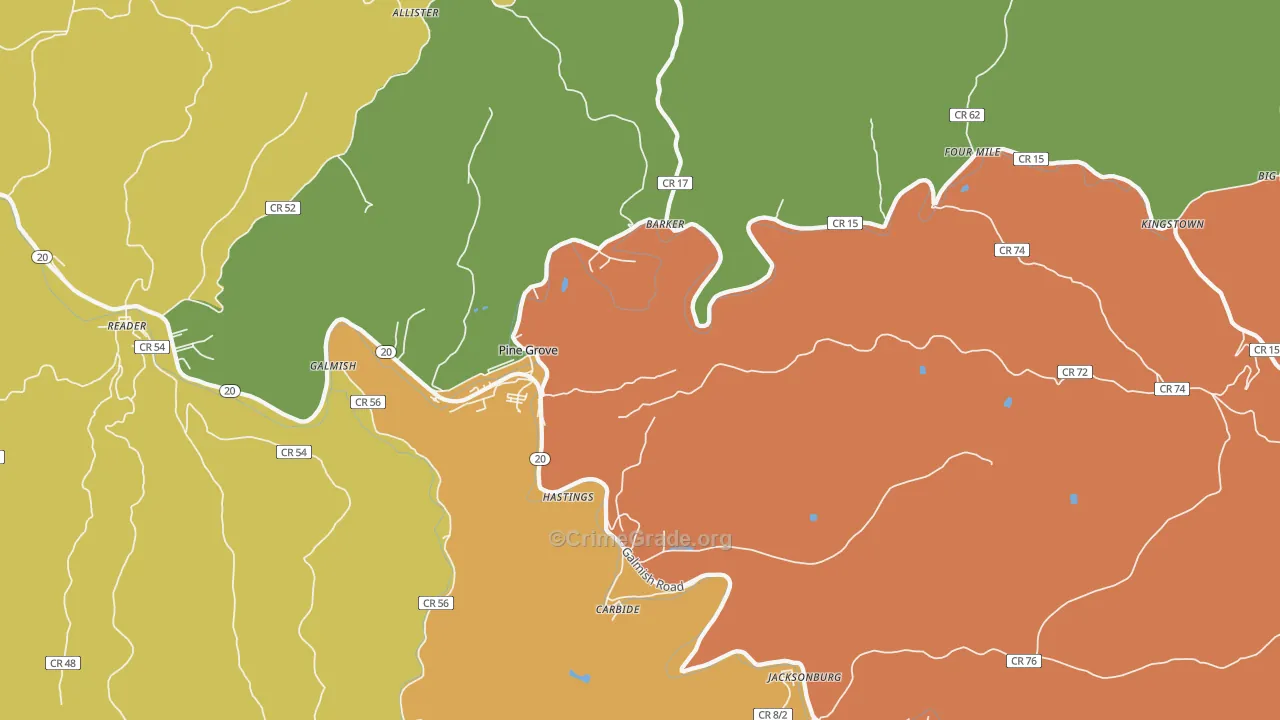26419, WV Map of Theft Rates