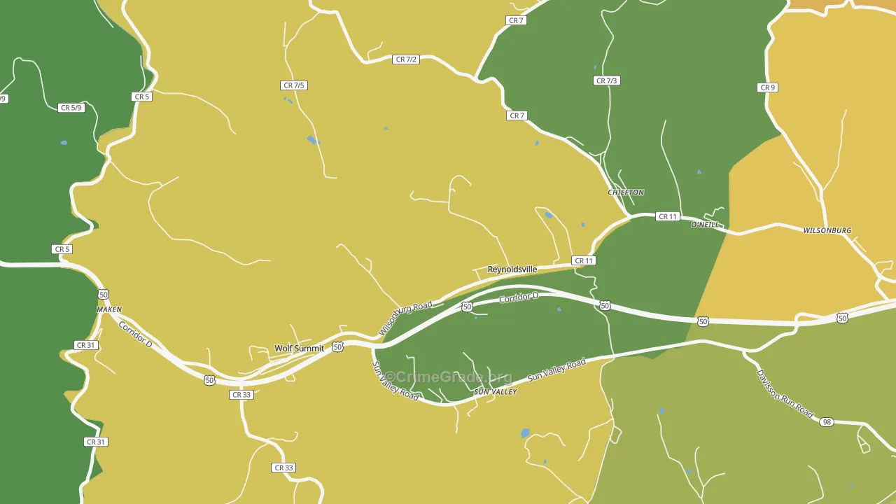 26422, WV Map of Theft Rates