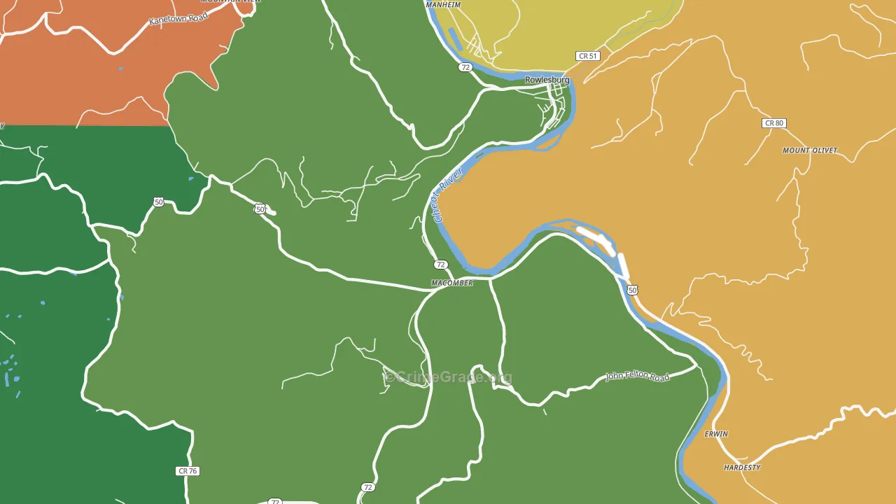 26425, WV Map of Theft Rates