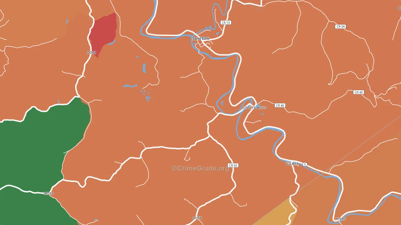 26430, WV Map of Theft Rates