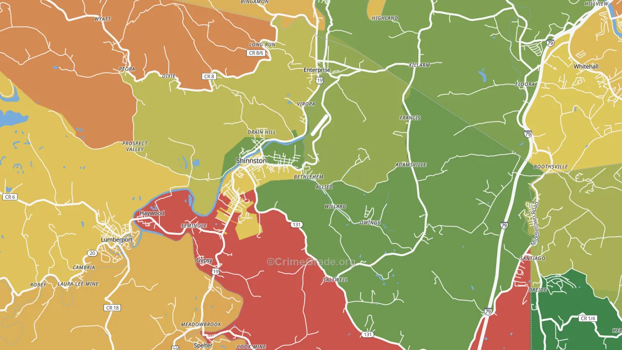 26431, WV Map of Theft Rates