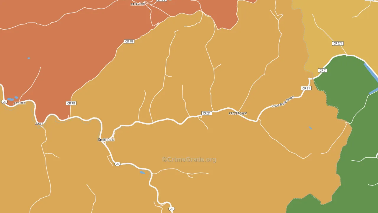 26437, WV Map of Theft Rates