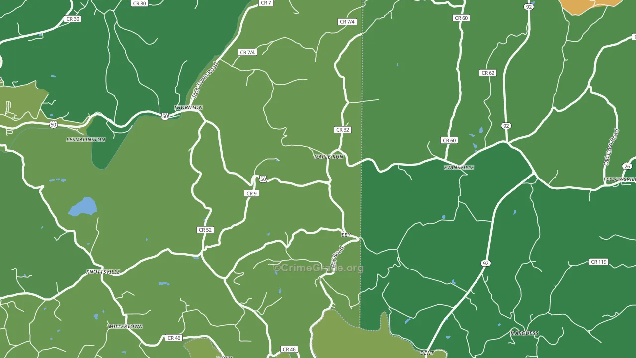 26440, WV Map of Theft Rates