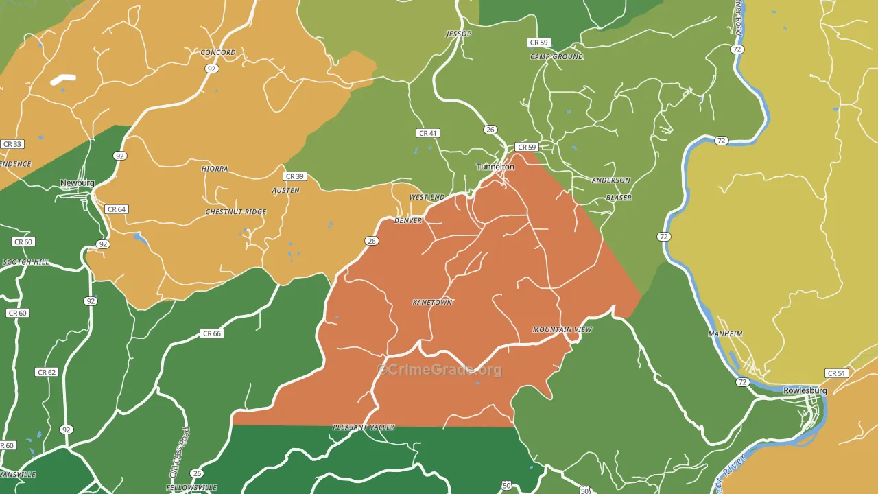 26444, WV Map of Theft Rates