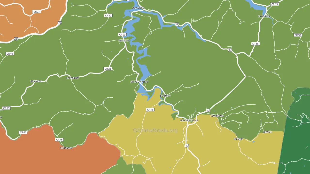 26447, WV Map of Theft Rates