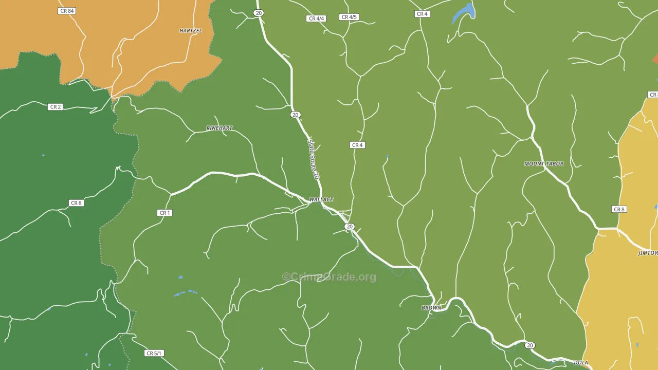 26448, WV Map of Theft Rates