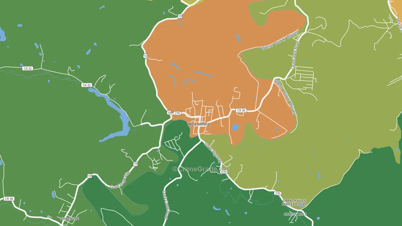 26451, WV Map of Theft Rates