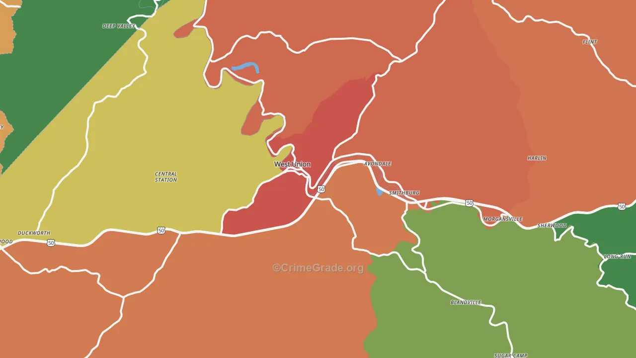 26456, WV Map of Theft Rates
