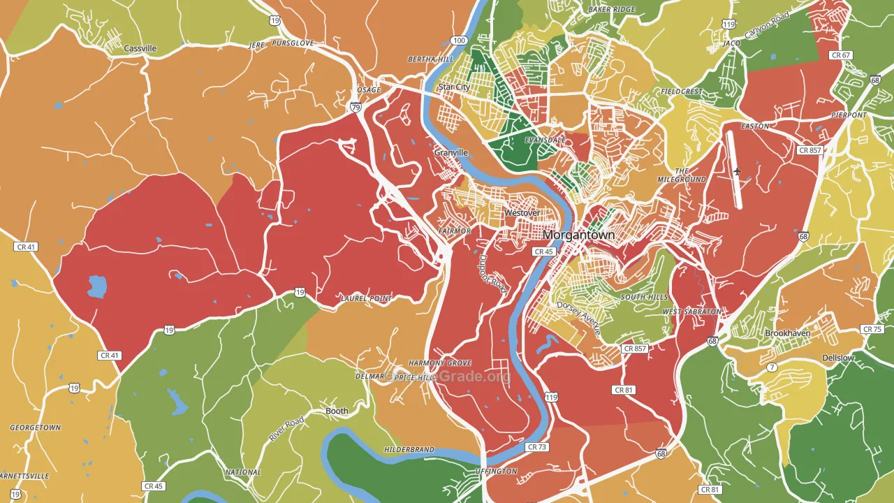 26501, WV Map of Theft Rates