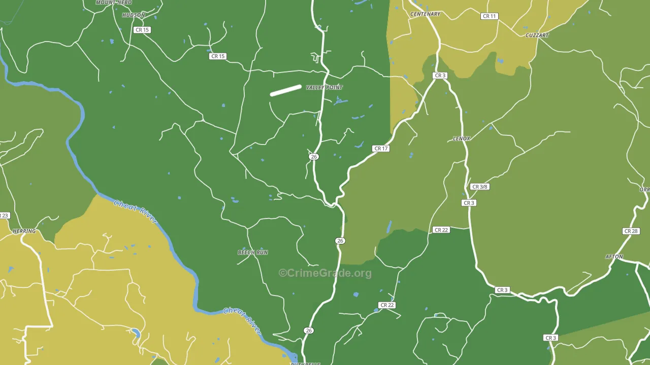26519, WV Map of Theft Rates