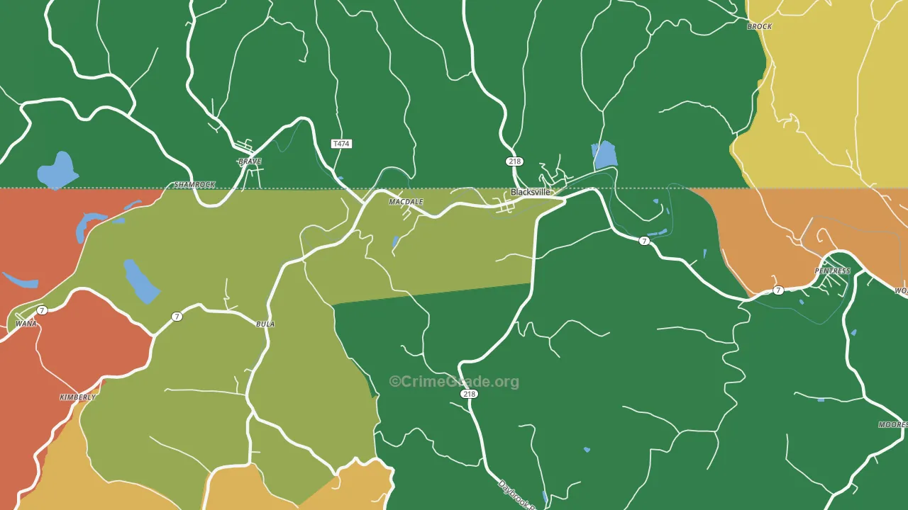 26521, WV Map of Theft Rates
