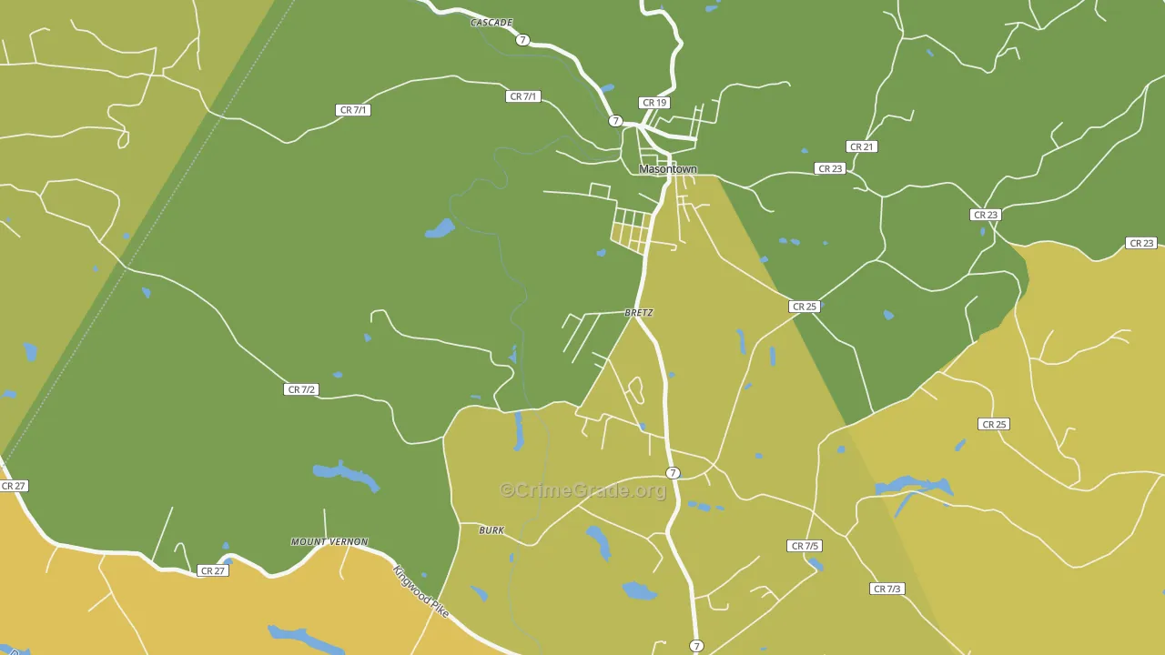 26524, WV Map of Theft Rates