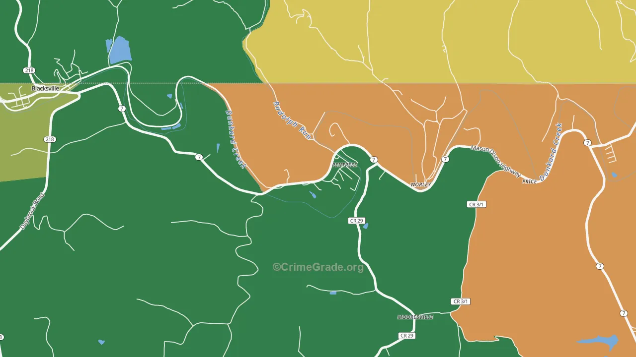 26544, WV Map of Theft Rates