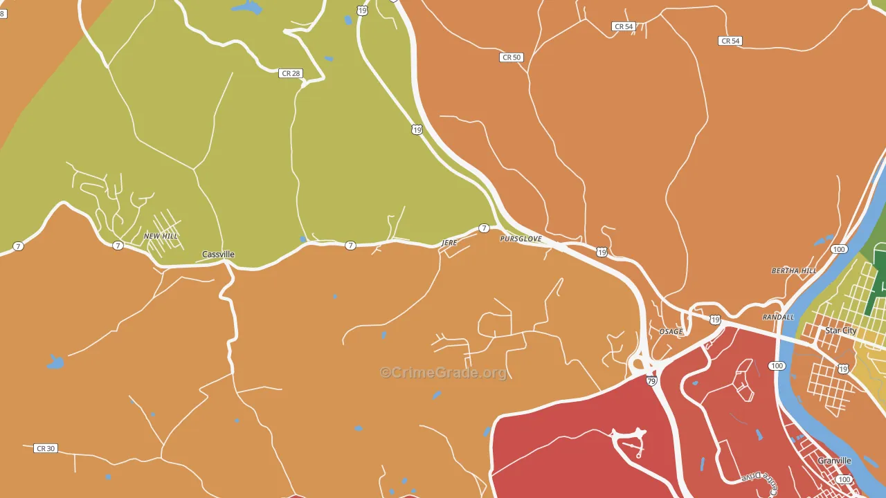 26546, WV Map of Theft Rates