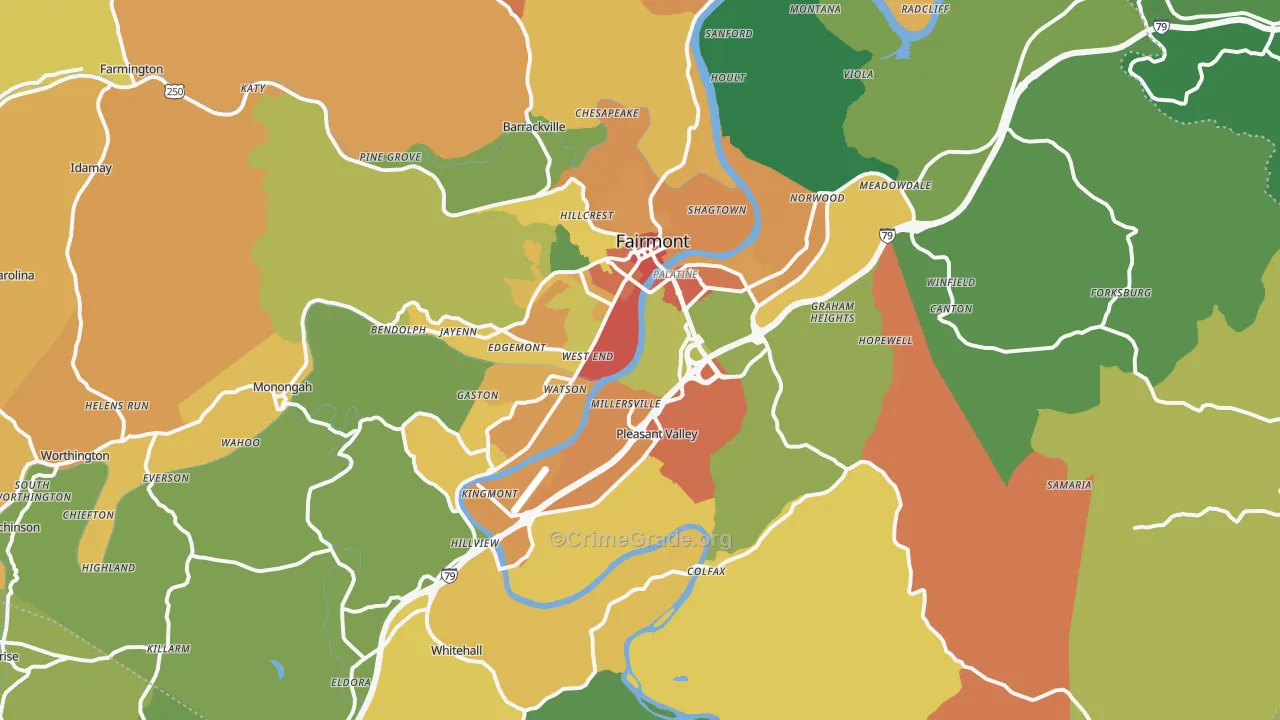 26554, WV Map of Theft Rates