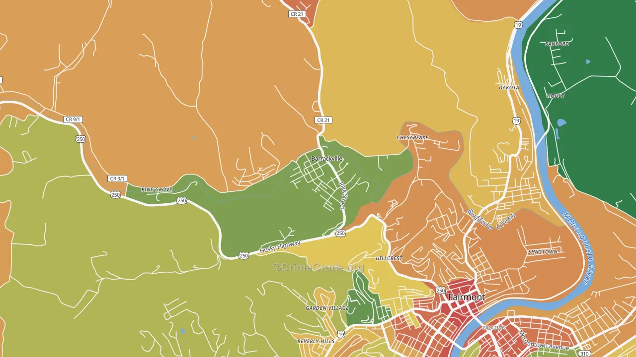 26559, WV Map of Theft Rates
