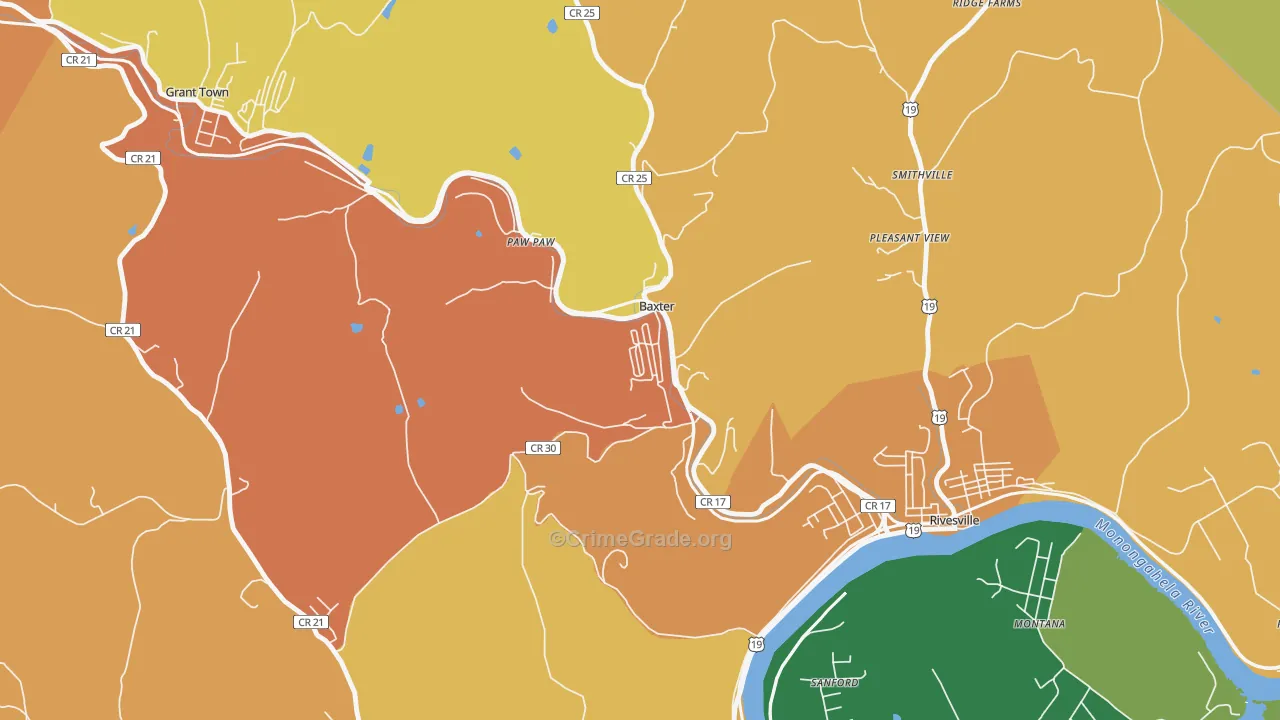 26560, WV Map of Theft Rates