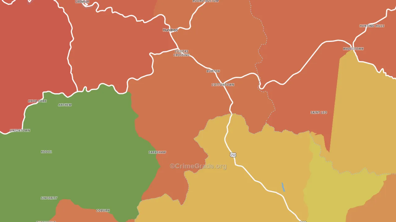 26562, WV Map of Theft Rates