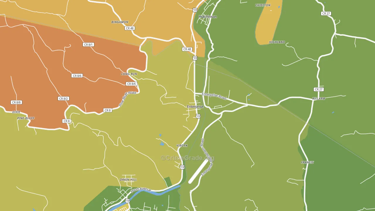 26568, WV Map of Theft Rates