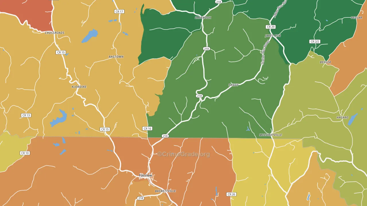 26570, WV Map of Theft Rates