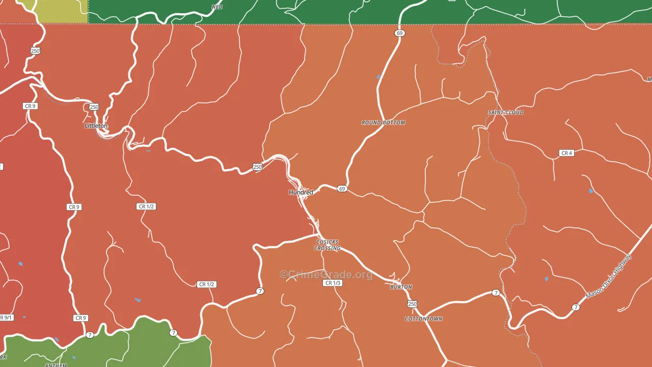 26575, WV Map of Theft Rates