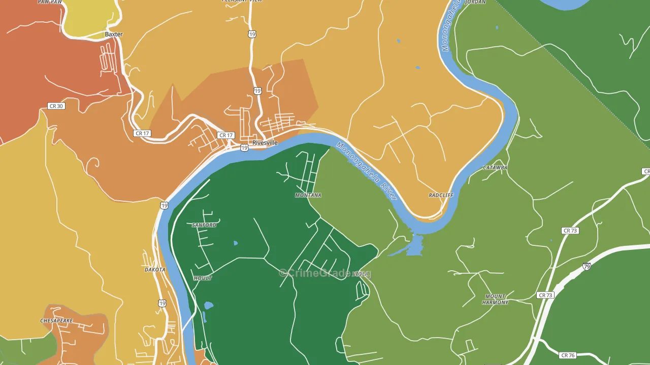 26586, WV Map of Theft Rates