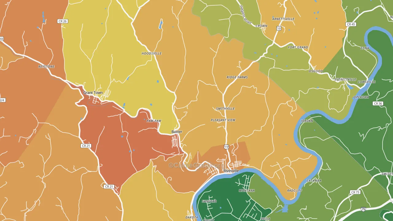 26588, WV Map of Theft Rates