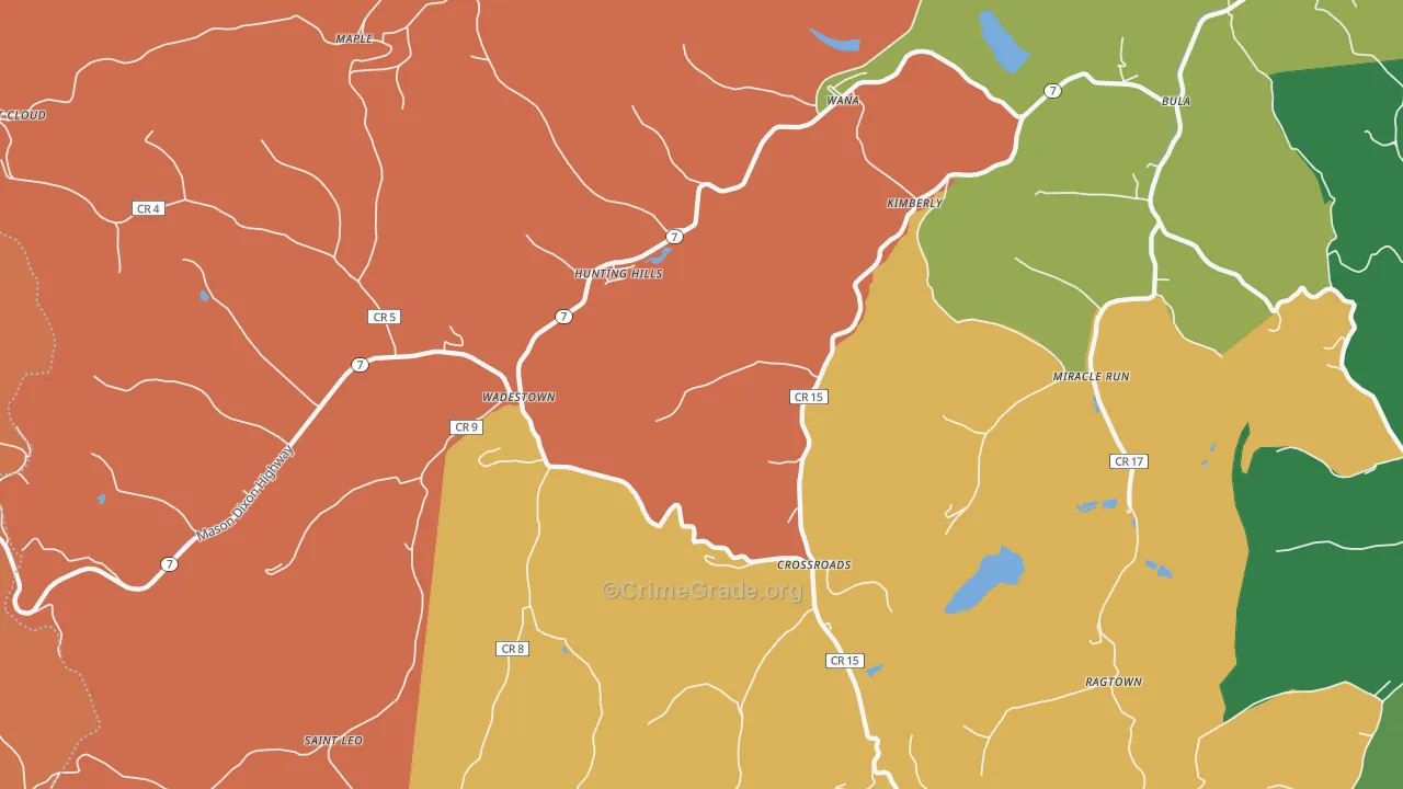 26590, WV Map of Theft Rates