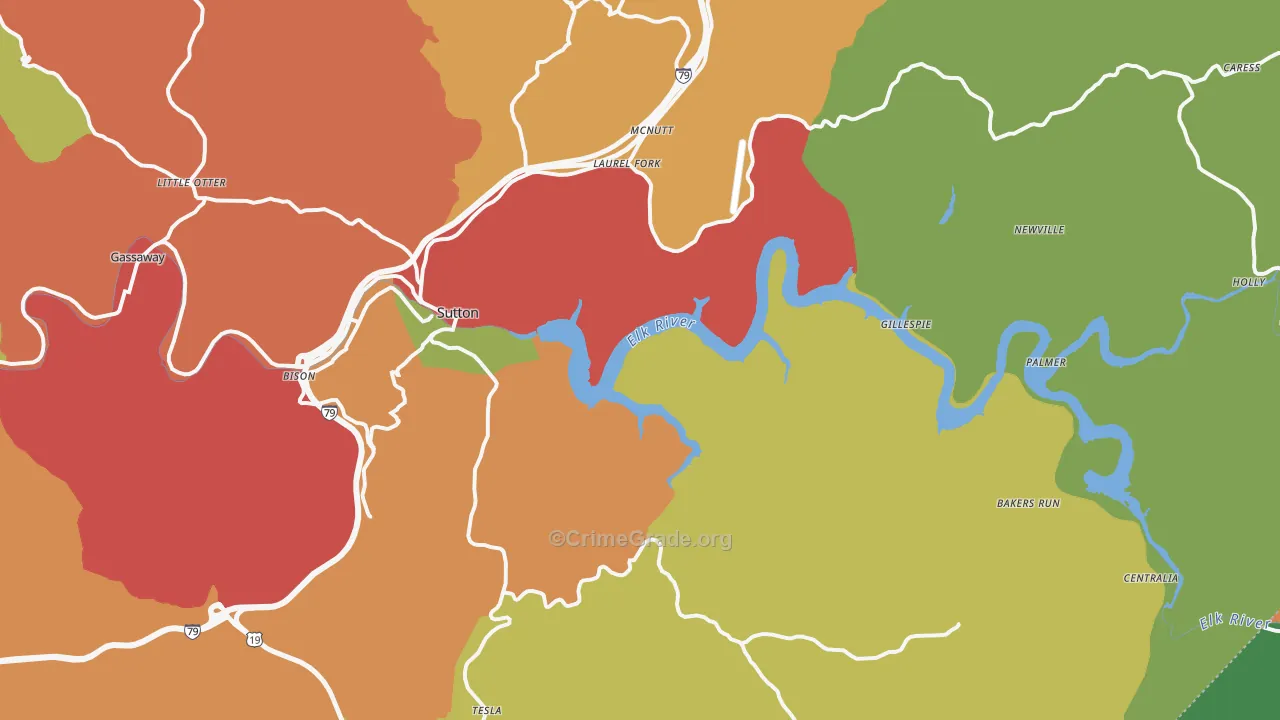 26601, WV Map of Theft Rates