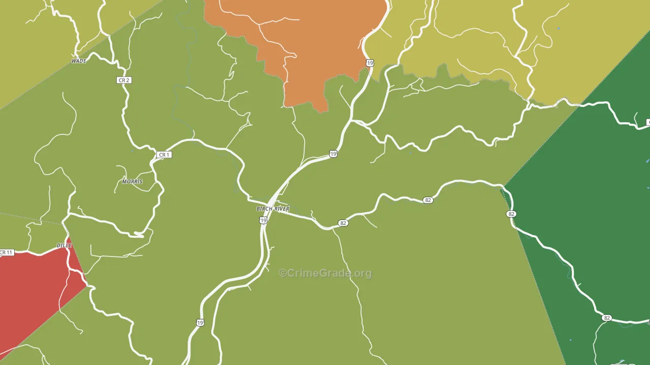 26610, WV Map of Theft Rates