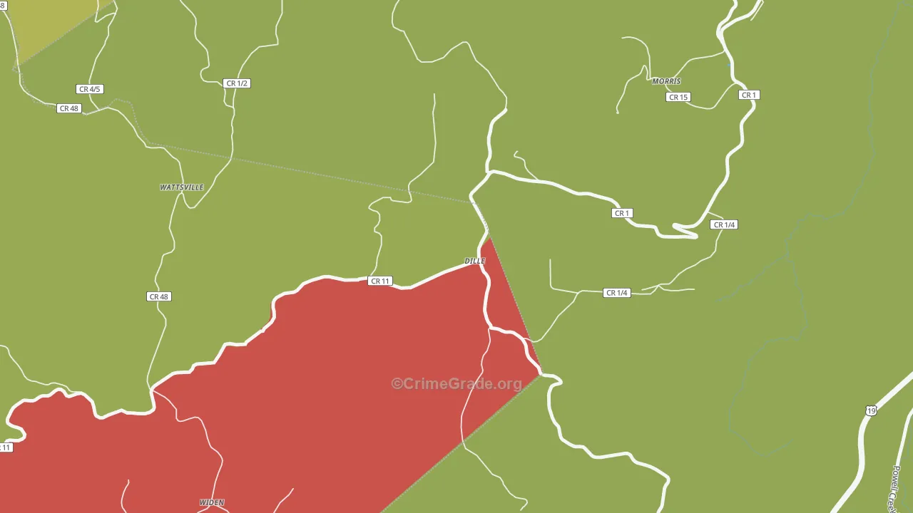26617, WV Map of Theft Rates