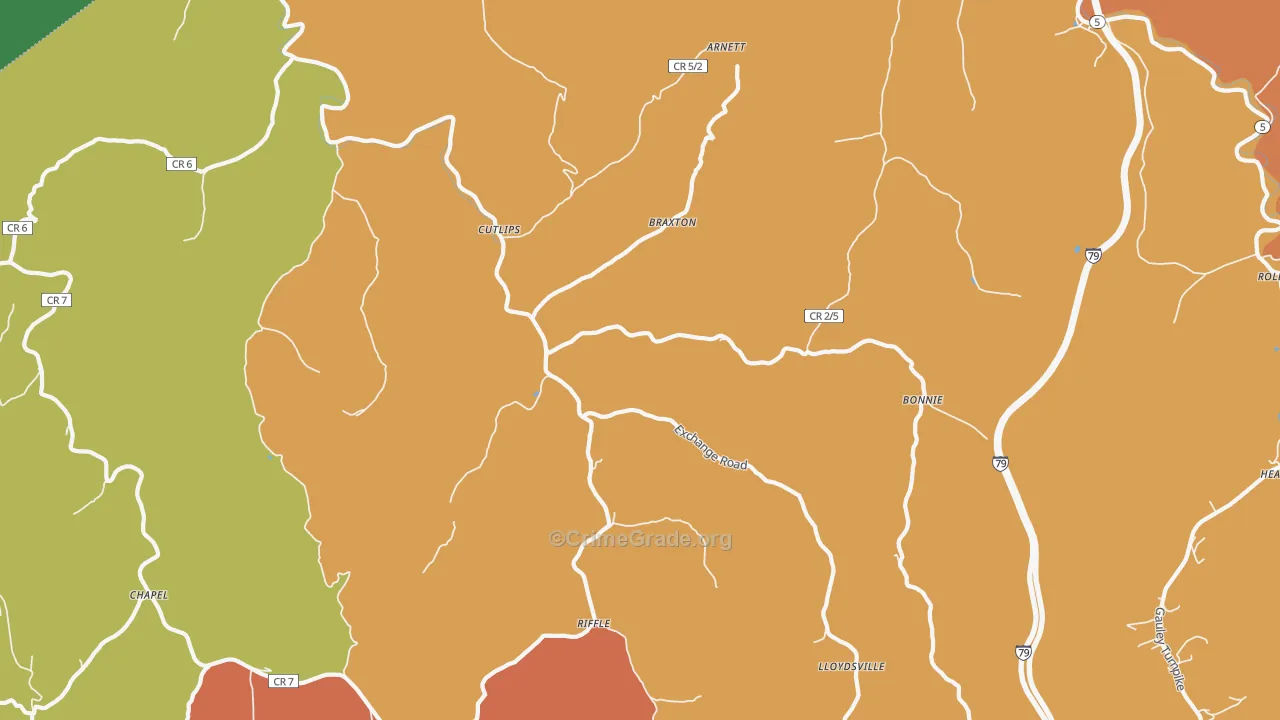 26619, WV Map of Theft Rates