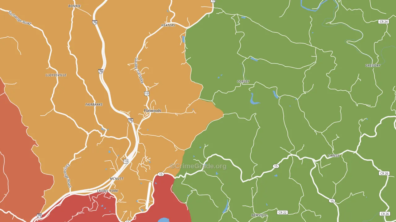 26621, WV Map of Theft Rates