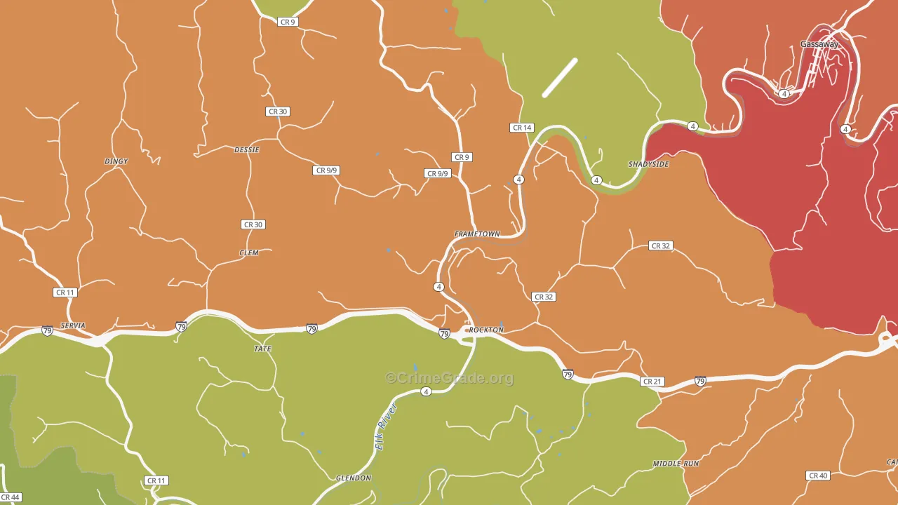 26623, WV Map of Theft Rates