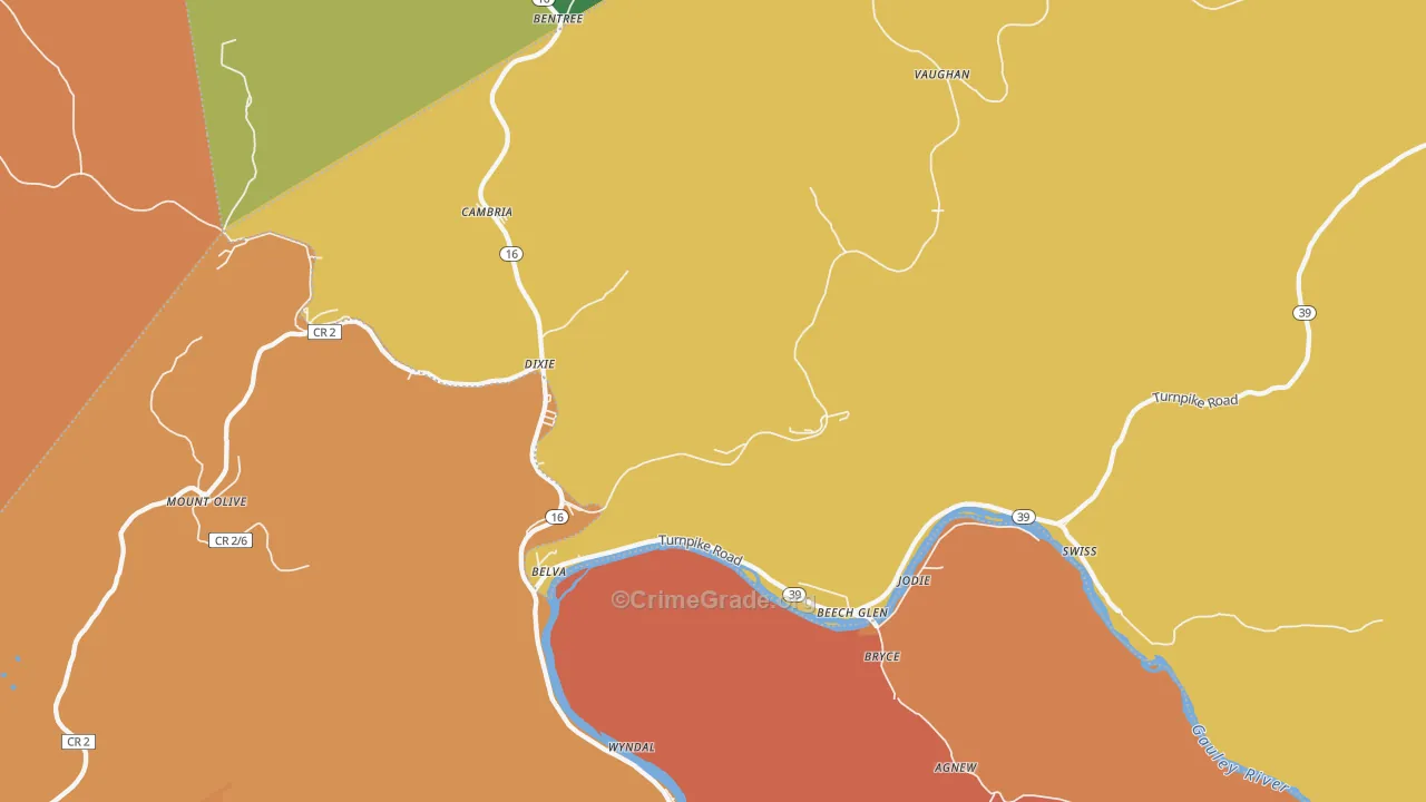 26656, WV Map of Theft Rates