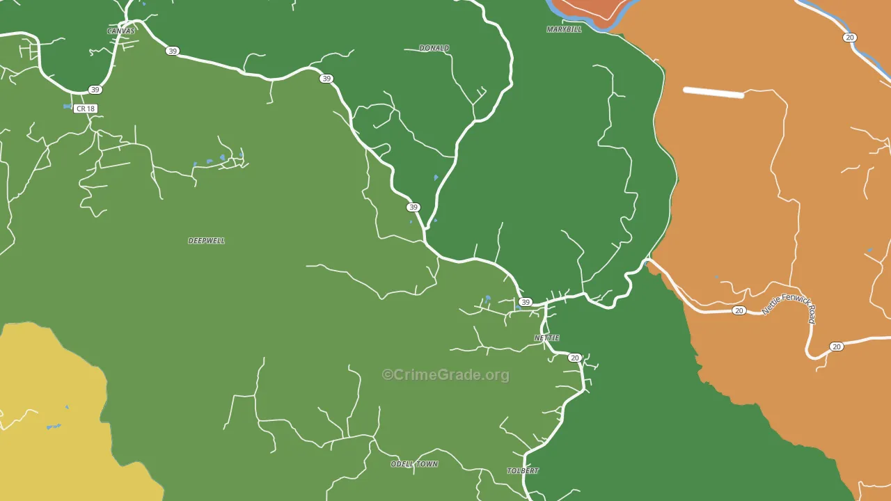 26681, WV Map of Theft Rates