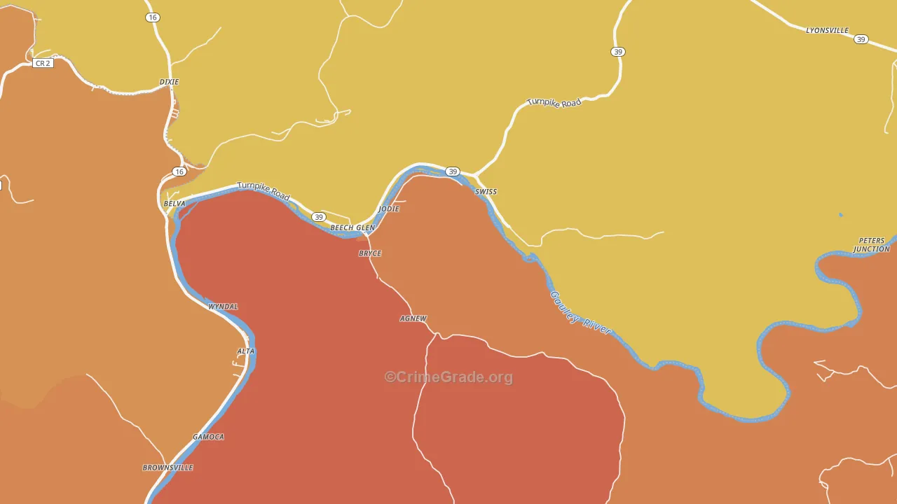 26690, WV Map of Theft Rates