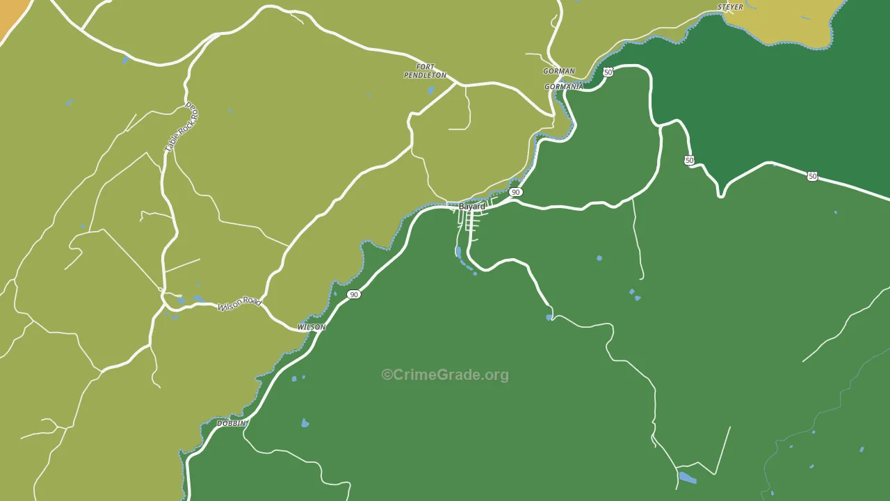 26707, WV Map of Theft Rates