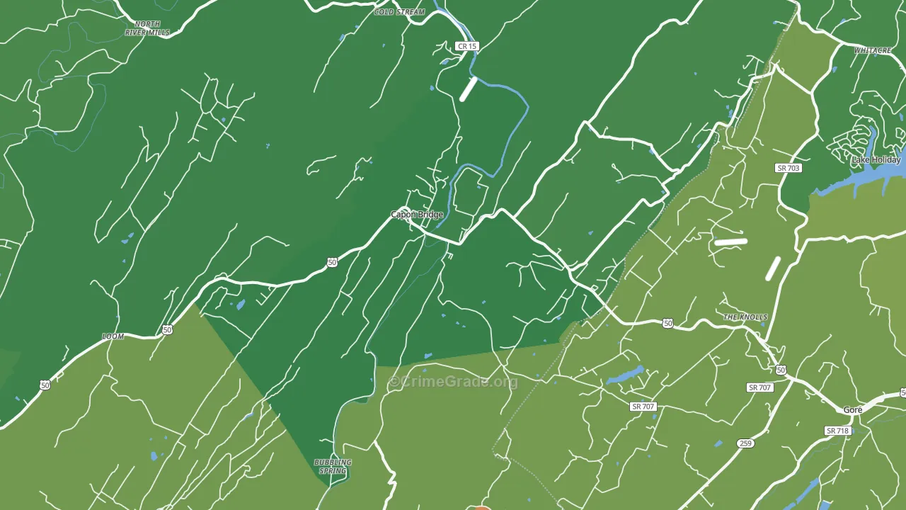 26711, WV Map of Theft Rates