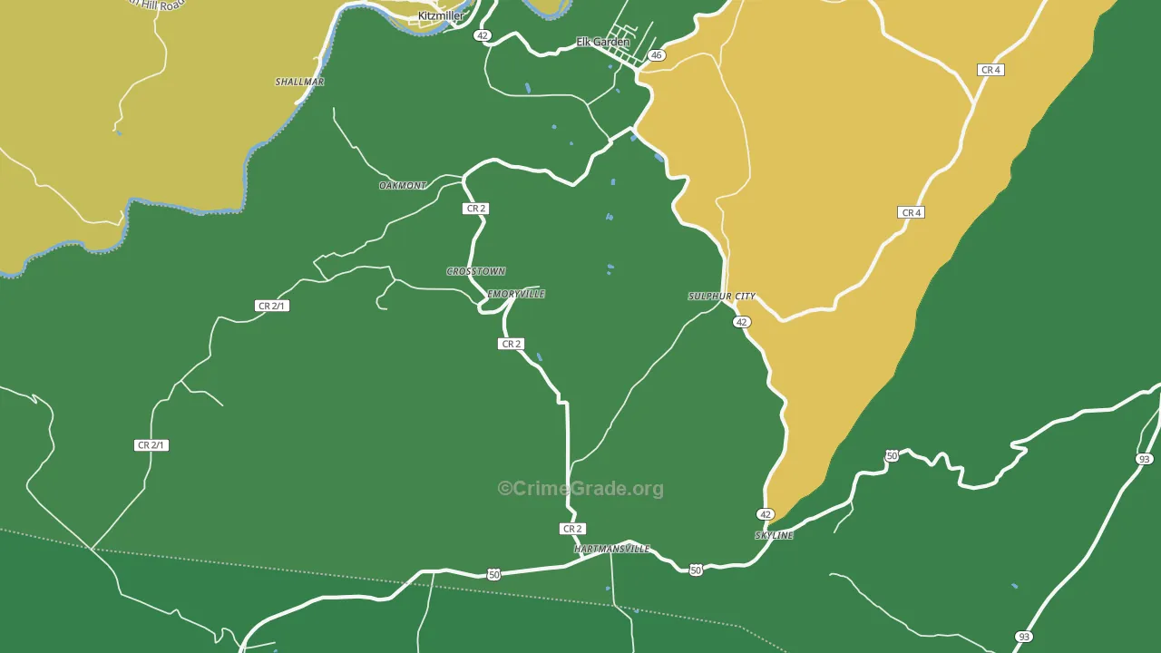 26717, WV Map of Theft Rates