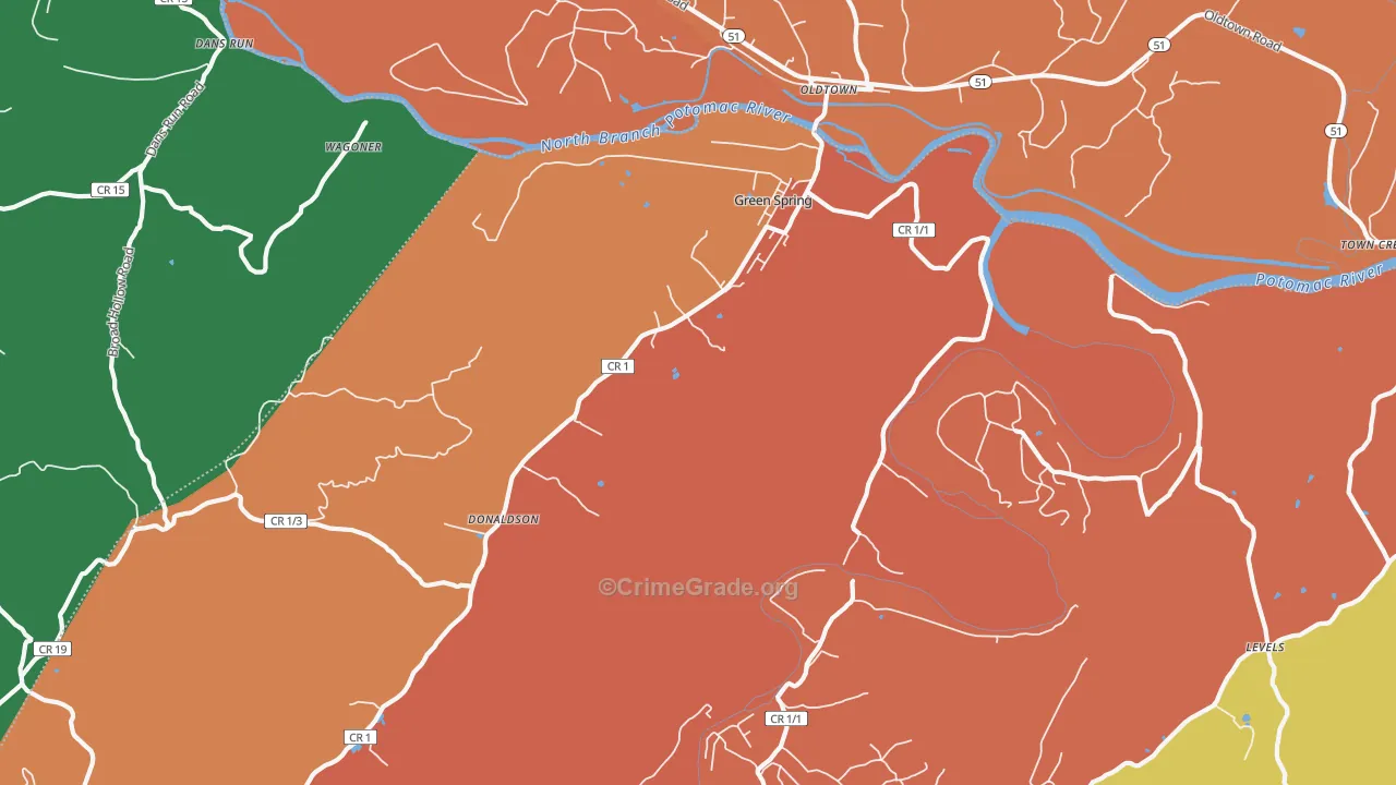 26722, WV Map of Theft Rates
