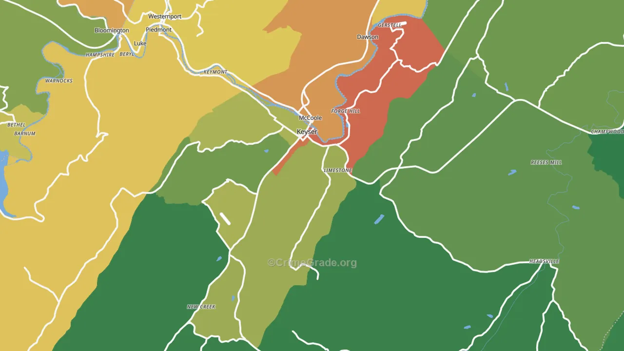 26726, WV Map of Theft Rates