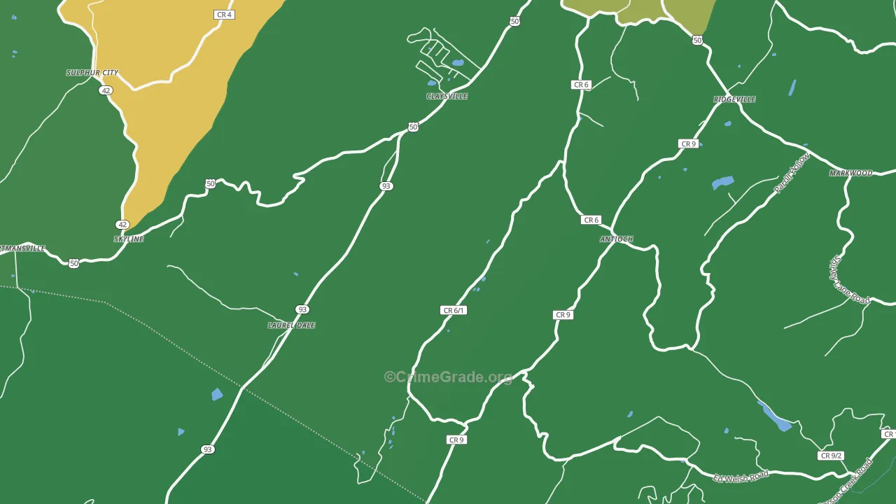 26743, WV Map of Theft Rates