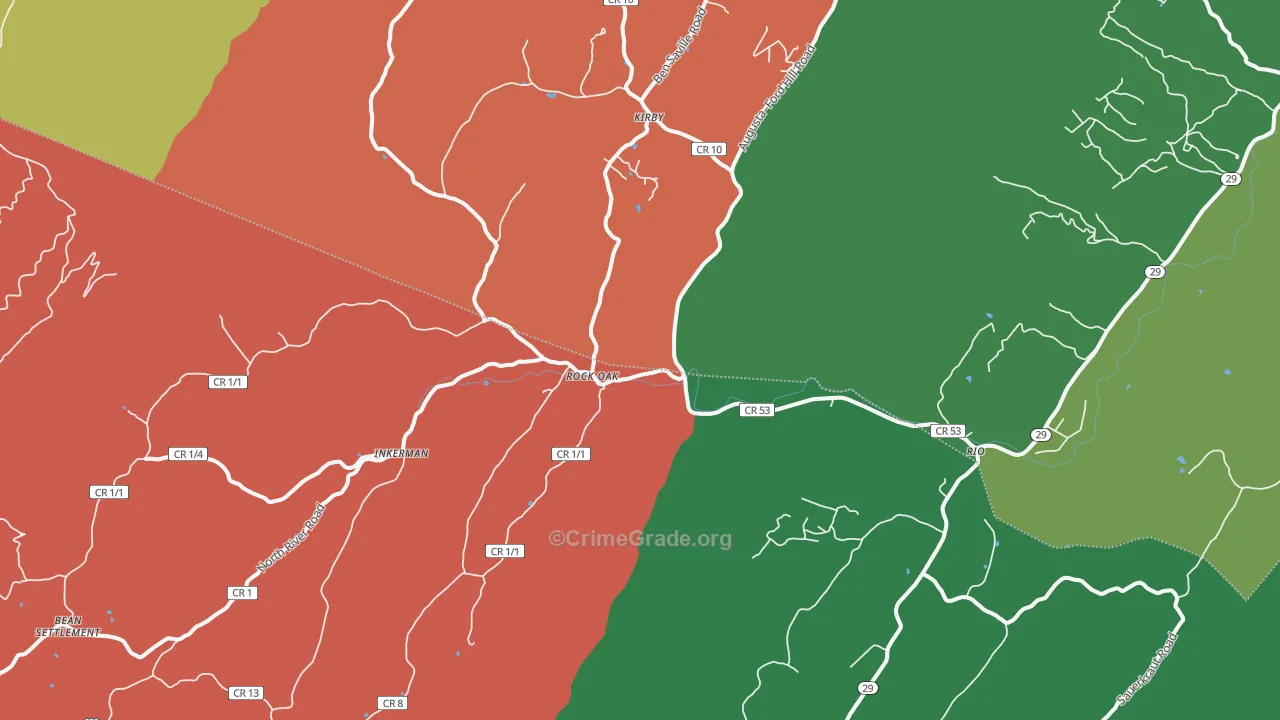 26755, WV Map of Theft Rates